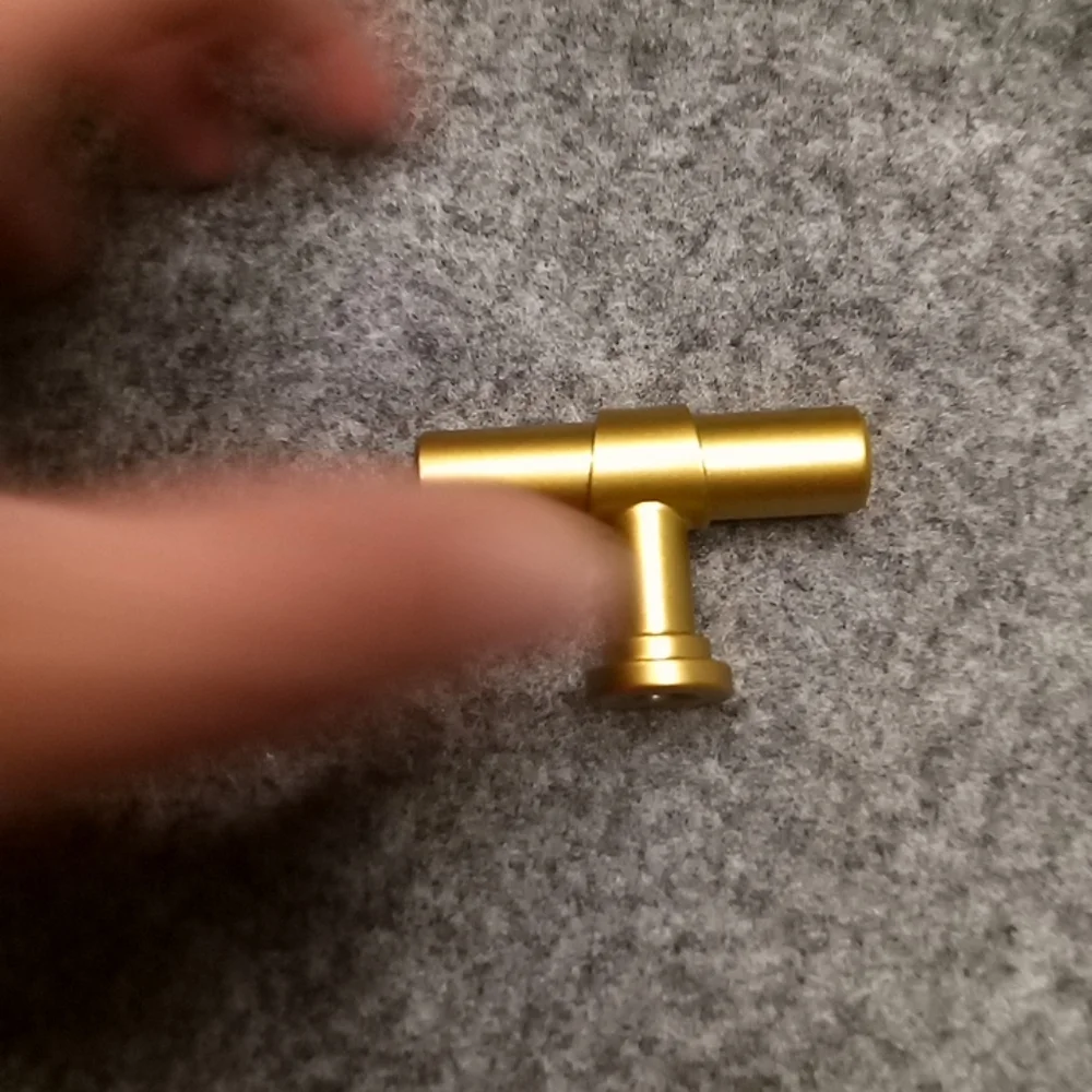 Gold Metal T-Shaped Cabinet Knobs Drawer T Knobs Kitchen Single Hole Cabinet Kno